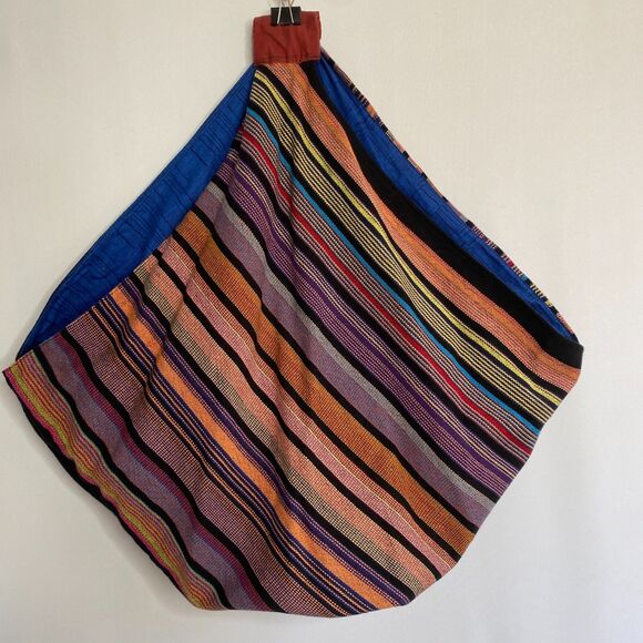 Bohemian Hippie Bag Multicolored Striped Fully Lined Large Shoulder Bag - Picture 1 of 6